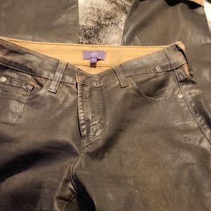 NYDJ Brown Faux Leather Coated Skinny Jeans